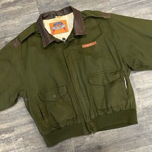 Vintage Cooper Type A-2 Flight‎ Jacket U.S.A.A.F Men Size Large Green Cotton